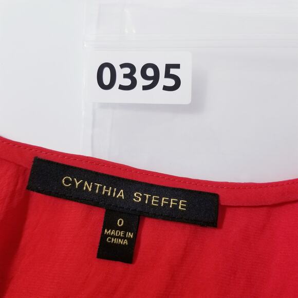 Cynthia Steffe Sateen Ruffle Scoop Neck Blouse - Picture 9 of 11